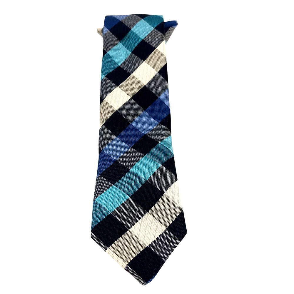 YouthTie Multicolor Blue/Black/Gray/Plaid Clip On
